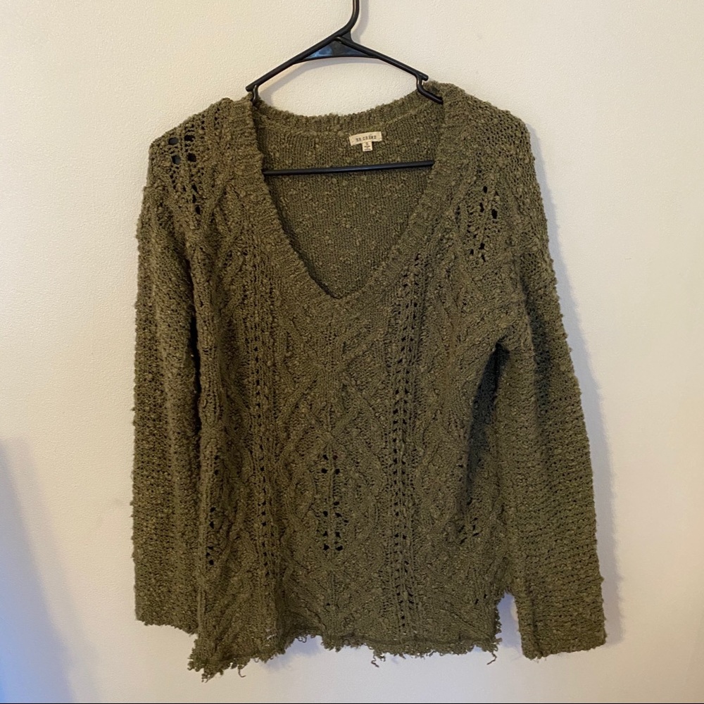 green sweater